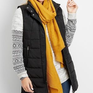 Long black puffer vest